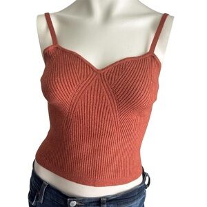 Wild fable Rust Ribbed Knit Women's Top